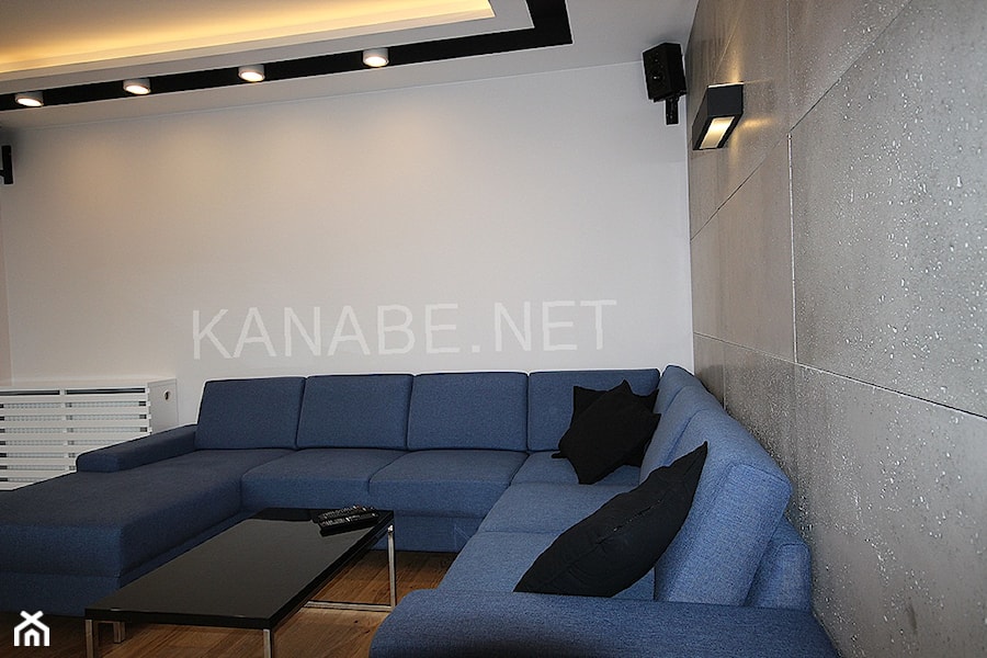 Męski Apartament 72m2 - Salon, styl nowoczesny - zdjęcie od KAnaBE