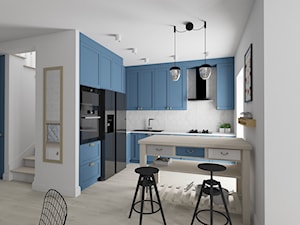 Niebieska kuchnia - zdjęcie od OOMM Monika Buzun architekt wnętrz