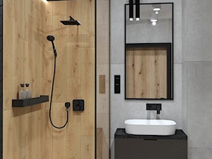 Łazienka z ciemnymi akcentami - zdjęcie od OOMM Monika Buzun architekt wnętrz