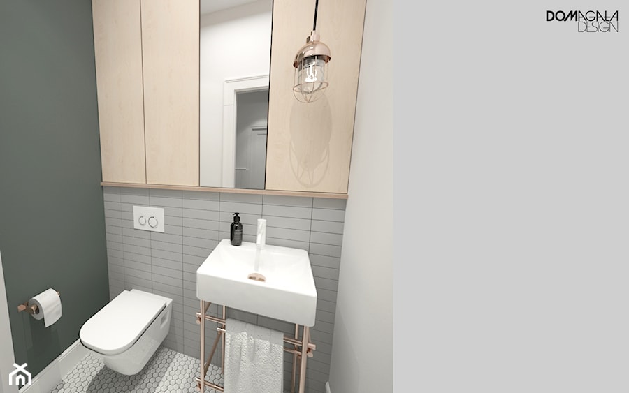 Zielono mi - Mała bez okna łazienka, styl skandynawski - zdjęcie od DOMagała Design