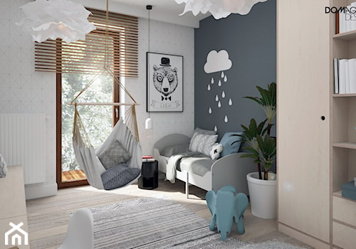 Zielono mi - Średni biały szary pokój dziecka dla nastolatka dla chłopca, styl skandynawski - zdjęcie od DOMagała Design