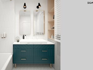Zielono mi - Mała bez okna z dwoma umywalkami łazienka, styl nowoczesny - zdjęcie od DOMagała Design