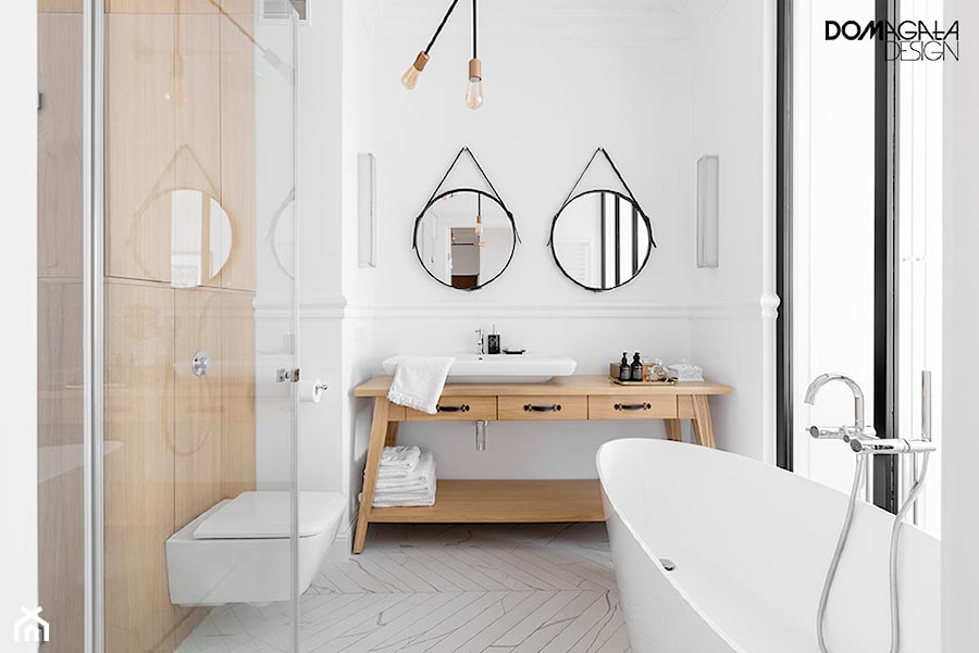 Miejski Styl - konkurs - Średnia łazienka z oknem, styl nowoczesny - zdjęcie od DOMagała Design