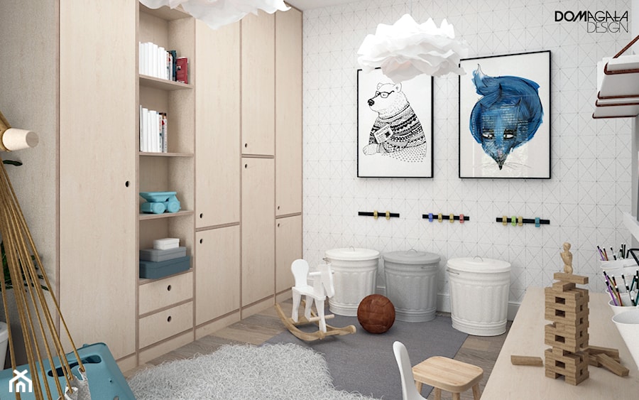 Zielono mi - Średni biały pokój dziecka dla dziecka dla dziewczynki, styl skandynawski - zdjęcie od DOMagała Design