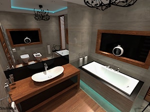 SZARA ŁAZIENKA - Średnia łazienka z oknem, styl nowoczesny - zdjęcie od ArchAn Design