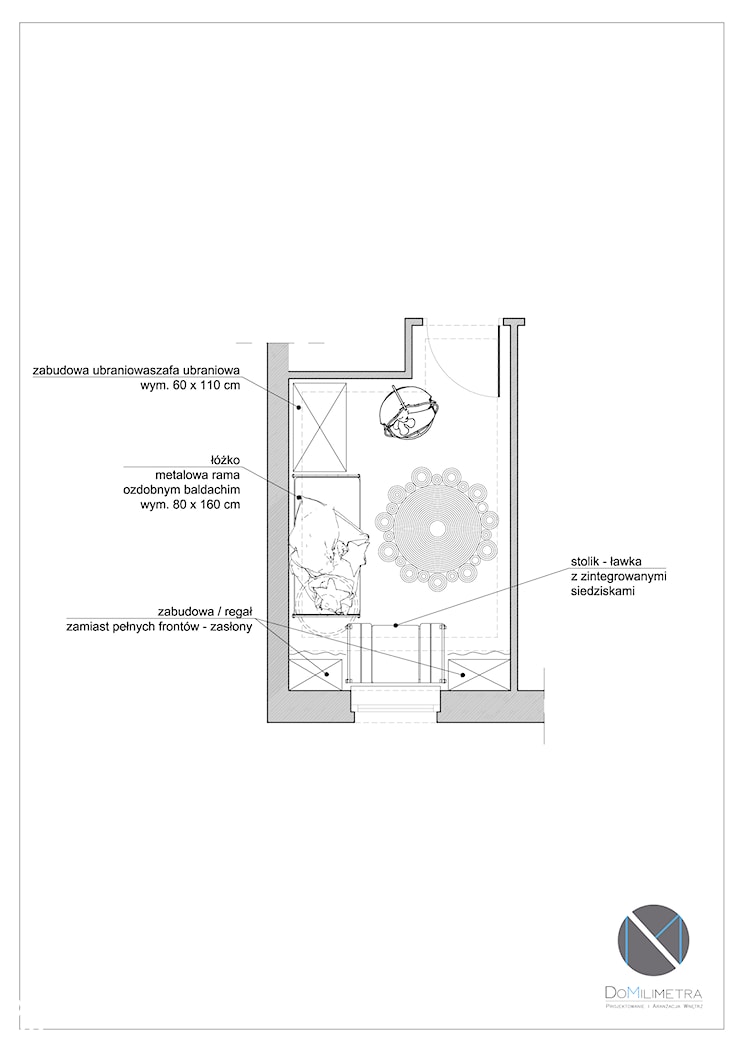 Rzut pomieszczenia z opisami - zdjęcie od DoMilimetra - Homebook