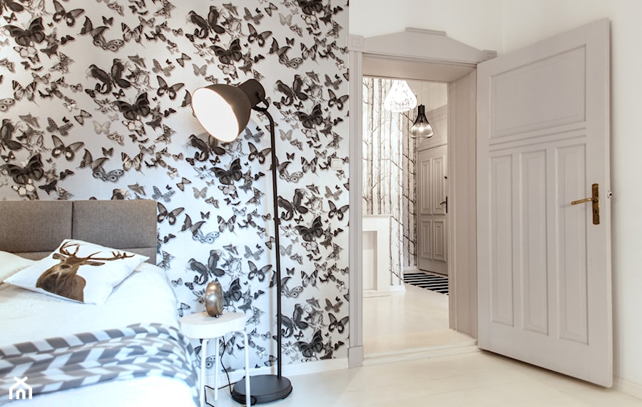 Apartament Sopot - Sypialnia - Średnia biała sypialnia, styl skandynawski - zdjęcie od DoMilimetra