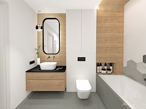 CARAMEL - Mała bez okna z lustrem łazienka, styl industrialny - zdjęcie od Kołodziej & Szmyt