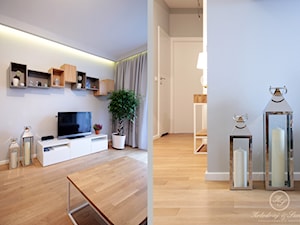 OAK - Średni biały salon, styl nowoczesny - zdjęcie od Kołodziej & Szmyt Projektowanie Wnętrz