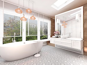 MODERN CLASSIC - Średnia łazienka z oknem, styl nowoczesny - zdjęcie od Kołodziej & Szmyt Projektowanie Wnętrz