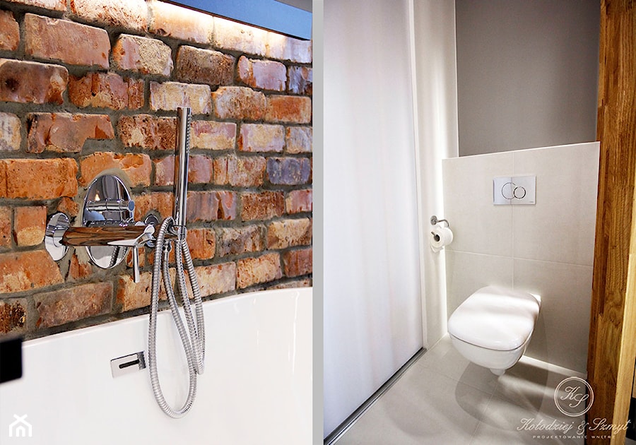 KONESER - Mała bez okna łazienka, styl industrialny - zdjęcie od Kołodziej & Szmyt Projektowanie Wnętrz