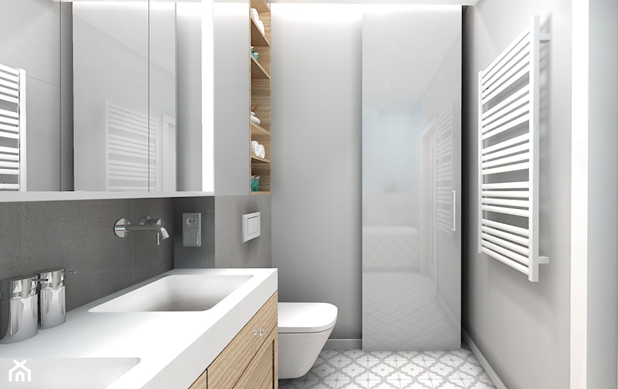 CREME DE LA CREME - Mała na poddaszu bez okna z dwoma umywalkami łazienka, styl prowansalski - zdjęcie od Kołodziej & Szmyt Projektowanie Wnętrz