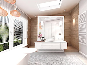 MODERN CLASSIC - Średnia na poddaszu łazienka z oknem, styl nowoczesny - zdjęcie od Kołodziej & Szmyt Projektowanie Wnętrz