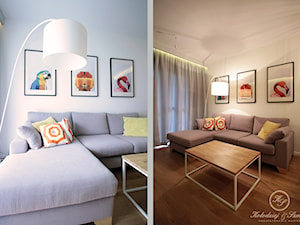 OAK - Mały biały salon, styl nowoczesny - zdjęcie od Kołodziej & Szmyt Projektowanie Wnętrz