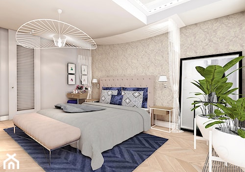 MODERN CLASSIC - Średnia szara sypialnia, styl nowoczesny - zdjęcie od Kołodziej & Szmyt Projektowanie Wnętrz