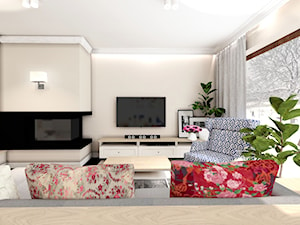 CREME DE LA CREME - Duży biały salon, styl prowansalski - zdjęcie od Kołodziej & Szmyt Projektowanie Wnętrz