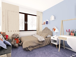CREME DE LA CREME - Średni biały niebieski pokój dziecka dla dziecka dla nastolatka dla chłopca dla dziewczynki, styl prowansalski - zdjęcie od Kołodziej & Szmyt Projektowanie Wnętrz
