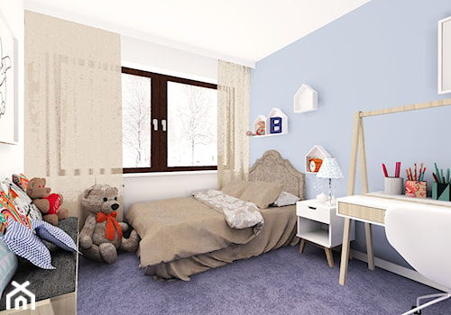 CREME DE LA CREME - Średni biały niebieski pokój dziecka dla dziecka dla nastolatka dla chłopca dla dziewczynki, styl prowansalski - zdjęcie od Kołodziej & Szmyt Projektowanie Wnętrz