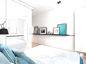 WARM CONCRETE - Mała biała sypialnia, styl nowoczesny - zdjęcie od Kołodziej & Szmyt Projektowanie Wnętrz
