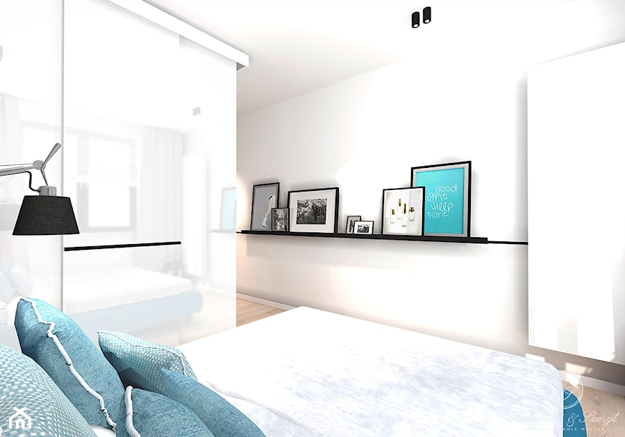 WARM CONCRETE - Mała biała sypialnia, styl nowoczesny - zdjęcie od Kołodziej & Szmyt Projektowanie Wnętrz