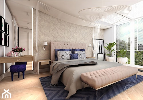 MODERN CLASSIC - Średnia biała sypialnia, styl nowoczesny - zdjęcie od Kołodziej & Szmyt Projektowanie Wnętrz