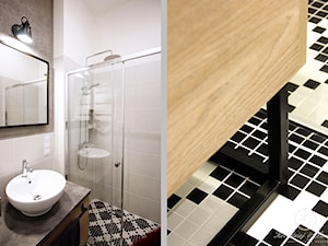 KONESER - Mała bez okna z lustrem łazienka, styl industrialny - zdjęcie od Kołodziej & Szmyt Projektowanie Wnętrz