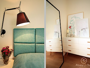 OAK - Średnia beżowa sypialnia, styl nowoczesny - zdjęcie od Kołodziej & Szmyt Projektowanie Wnętrz
