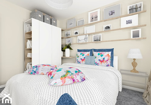 CREME DE LA CREME - Średnia beżowa sypialnia, styl prowansalski - zdjęcie od Kołodziej & Szmyt Projektowanie Wnętrz