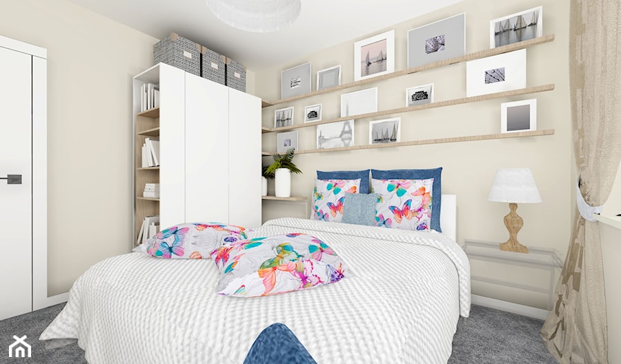 CREME DE LA CREME - Średnia beżowa sypialnia, styl prowansalski - zdjęcie od Kołodziej & Szmyt Projektowanie Wnętrz