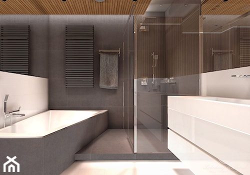 MAN'S WORLD - Średnia bez okna łazienka, styl nowoczesny - zdjęcie od Kołodziej & Szmyt Projektowanie Wnętrz