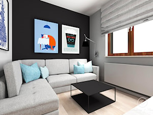 WARM CONCRETE - Średnia czarna szara sypialnia, styl nowoczesny - zdjęcie od Kołodziej & Szmyt Projektowanie Wnętrz