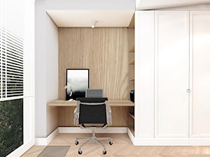 MODERN CLASSIC - Średnia szara z biurkiem sypialnia z balkonem / tarasem, styl nowoczesny - zdjęcie od Kołodziej & Szmyt Projektowanie Wnętrz