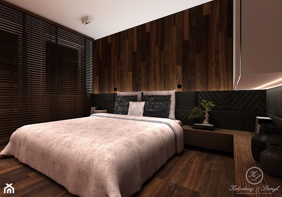 MAN'S WORLD - Średnia sypialnia, styl nowoczesny - zdjęcie od Kołodziej & Szmyt Projektowanie Wnętrz