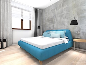 WARM CONCRETE - Średnia szara sypialnia, styl nowoczesny - zdjęcie od Kołodziej & Szmyt Projektowanie Wnętrz