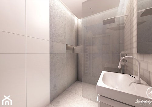 WHITE - Średnia bez okna łazienka, styl nowoczesny - zdjęcie od Kołodziej & Szmyt Projektowanie Wnętrz
