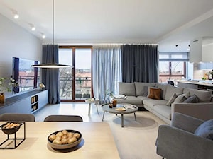 Nowoczesne mieszkanie dla rodziny – zobacz wnętrza w stylu skandynawskim - Salon - zdjęcie od afgi