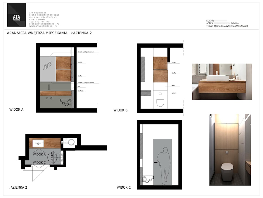 aranżacja mieszkania w Gdyni - Łazienka, styl nowoczesny - zdjęcie od ATA architekci