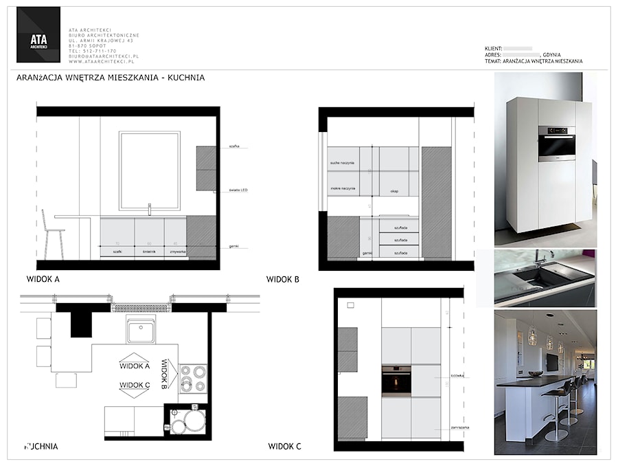 aranżacja mieszkania w Gdyni - Kuchnia, styl nowoczesny - zdjęcie od ATA architekci