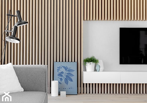 Projekt Mieszkania 132m2 | Mokotów - Mały biały salon, styl minimalistyczny - zdjęcie od Framuga studio