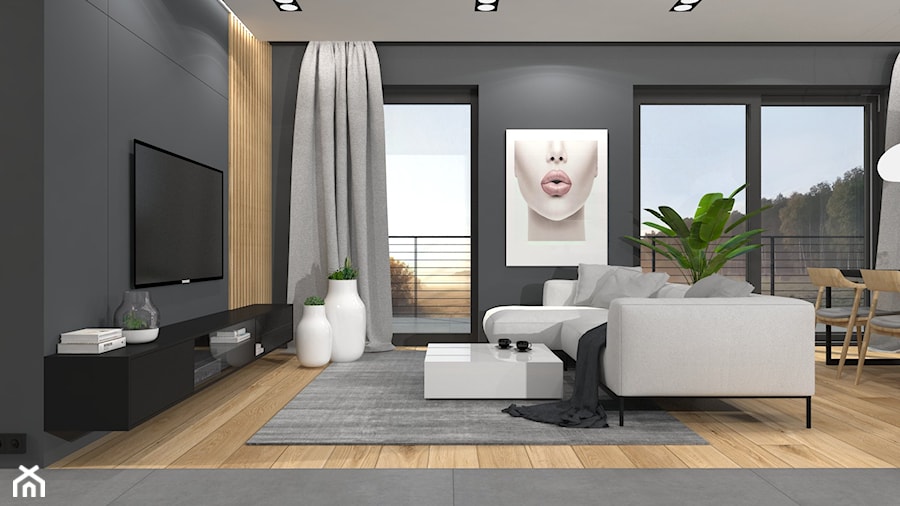 Projekt Mieszkania 134m2 | Ursynów - Salon, styl nowoczesny - zdjęcie od Framuga studio