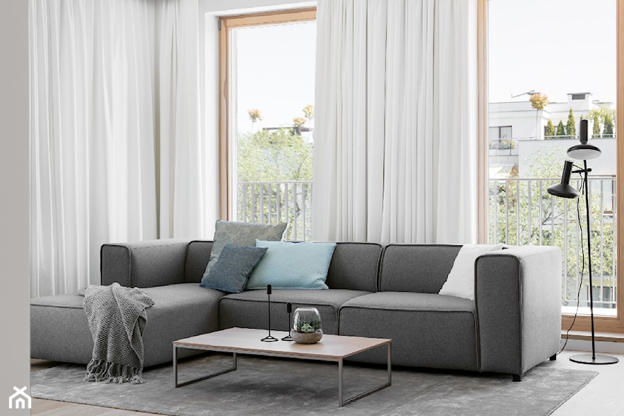 Projekt Mieszkania 132m2 | Mokotów - Mały biały brązowy salon, styl minimalistyczny - zdjęcie od Framuga studio