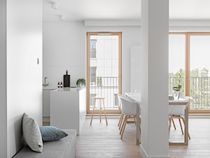 Projekt Mieszkania 132m2 | Mokotów - Średnia biała jadalnia w kuchni, styl minimalistyczny - zdjęcie od Framuga studio