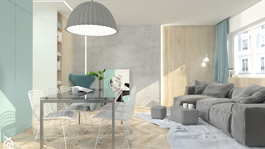 Projekt Mieszkania 108m2 | Saska Kępa - Salon, styl nowoczesny - zdjęcie od Framuga studio