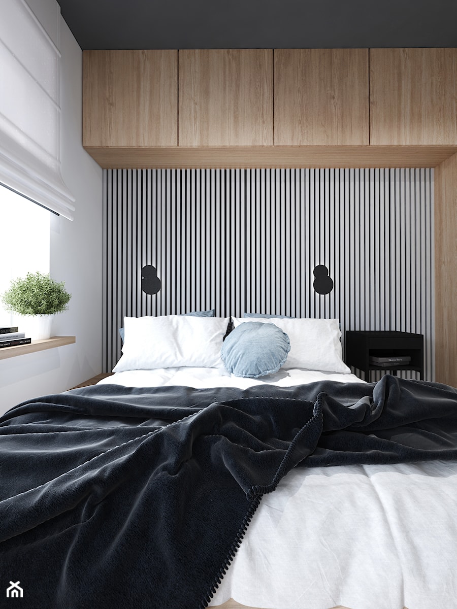 AW/ML/2019 - Mała biała sypialnia, styl nowoczesny - zdjęcie od Kinga Kaza