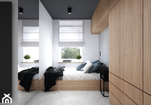 AW/ML/2019 - Mała biała szara sypialnia, styl nowoczesny - zdjęcie od Kinga Kaza