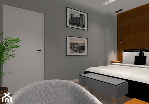 Apartament z oranżerią - Średnia szara sypialnia, styl glamour - zdjęcie od Studio eM2 Architektura Wnętrz