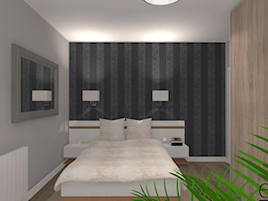 Mieszkanie 75m2 - Średnia czarna szara sypialnia, styl nowoczesny - zdjęcie od Studio eM2 Architektura Wnętrz