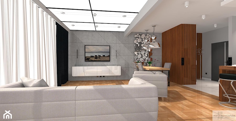 Apartament z oranżerią - Salon, styl nowoczesny - zdjęcie od Studio eM2 Architektura Wnętrz