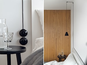 Apartament w Gdyni 90 m2 w Silver House - Biała sypialnia, styl skandynawski - zdjęcie od studio POTORSKA