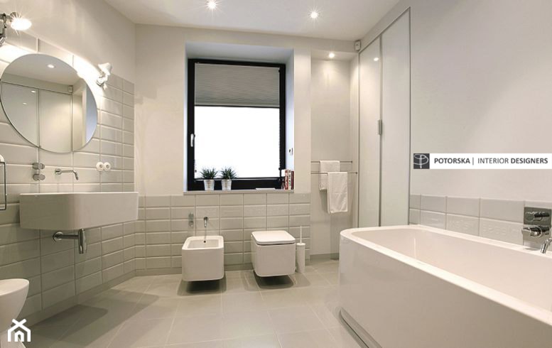 Yin i Yang - Średnia łazienka z oknem, styl skandynawski - zdjęcie od studio POTORSKA